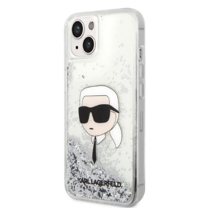 KARL LAGERFELD - Karl Lagerfeld iPhone 14 Plus Skal Glitter Karl Head - Silver