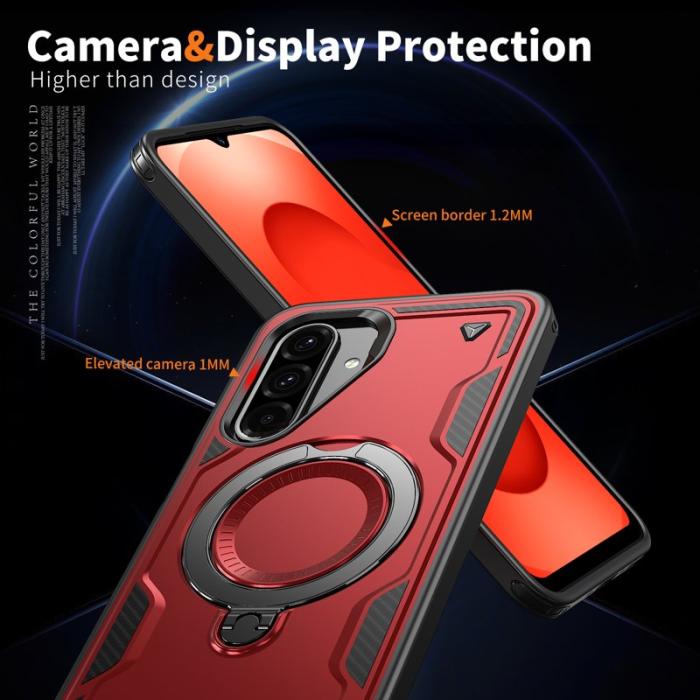 N/A - Mobilskal till Samsung Galaxy A26 5G Plast Militärskydd Kickstand - Röd