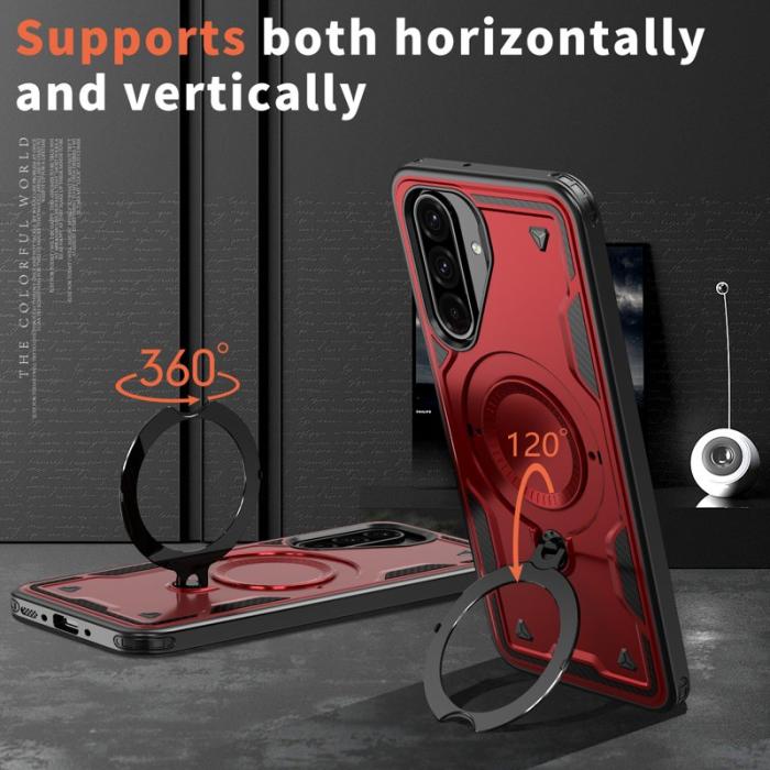 N/A - Mobilskal till Samsung Galaxy A26 5G Plast Militärskydd Kickstand - Röd