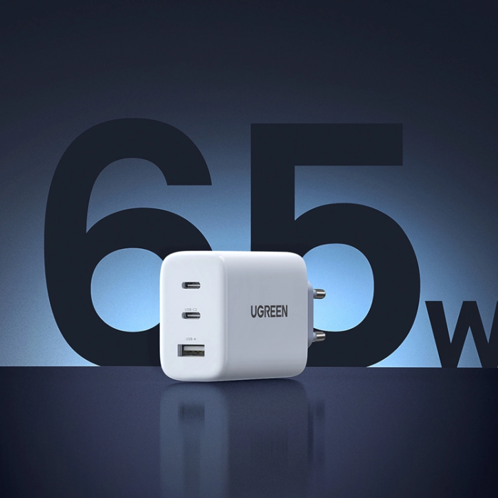 Ugreen - Ugreen Väggladdare 2x USB Typ-C 65W PD3.0, QC3.0/4.0 - Vit