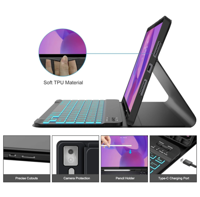 Tech-Protect - Tech-Protect Lenovo Idea Tab Pro Fodral med Tangentbord - Svart