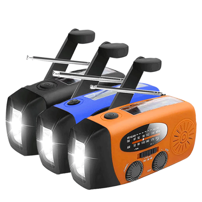 UTGATT1 - [3 PACK] Vevradio 2000mAh Powerbank, Ficklampa - Svart/Blå/Orange