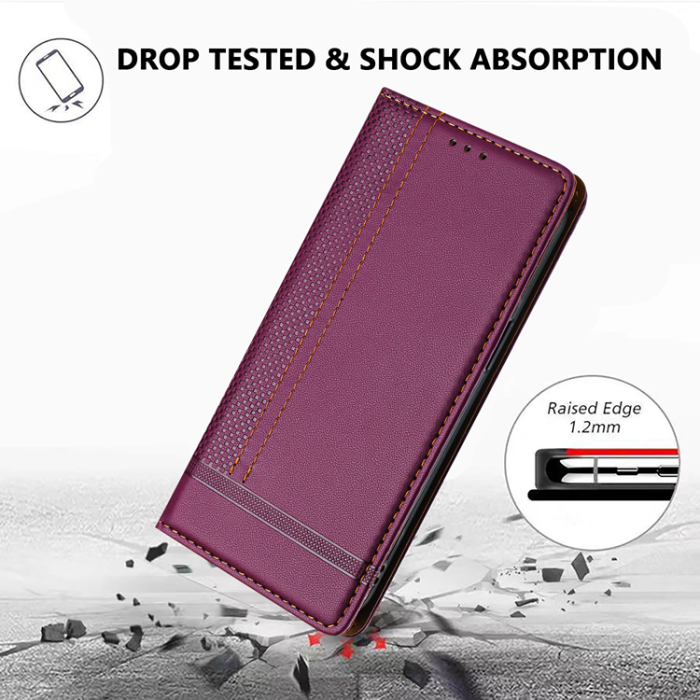 A-One Brand - iPhone 17 Air Plånboksfodral L Shaped Grid Pattern - Lila