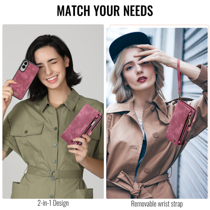 Caseme - CASEME Galaxy S25 Edge Plånboksfodral Med Rem - Röd