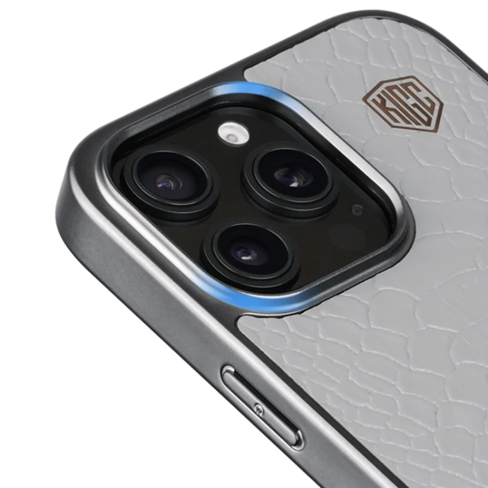 KIGC - KIGC iPhone 16 Pro Mobilskal Crocodile Texture - Titanguld