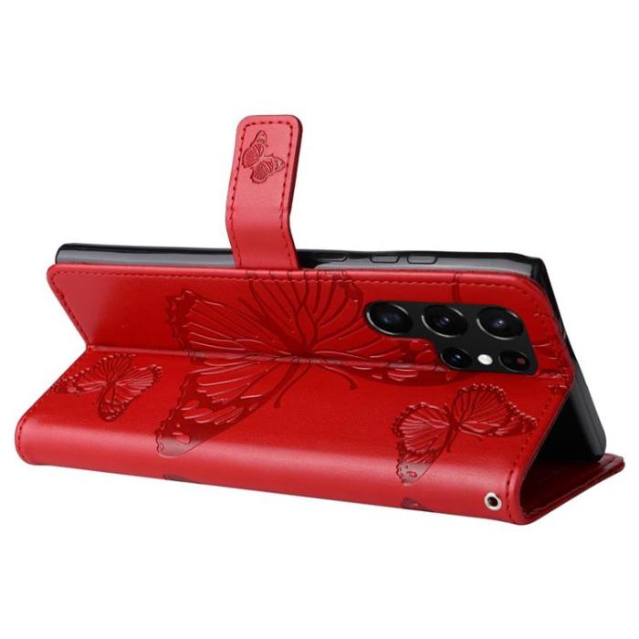 OEM - Butterfly Imprinted Fodral Galaxy S22 Plus - Röd
