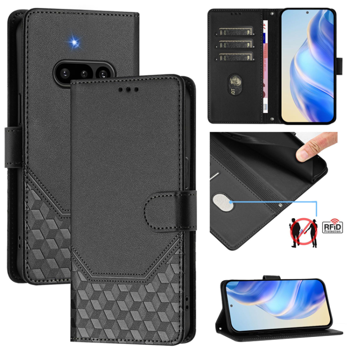 A-One Brand - Nothing Phone (3a) Plånboksfodral Imprinted Honeycomb RFID