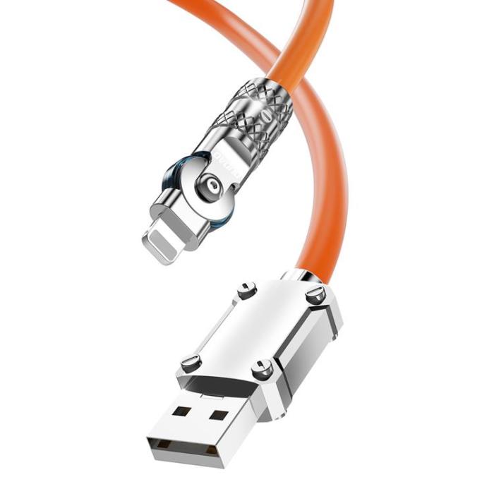 Dudao - Dudao Kabel USB-A Till Lightning (1m) Angled - Orange