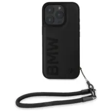 BMW - BMW Mobilskal till iPhone 16 Pro Signature L&auml;der Wordmark Sladd