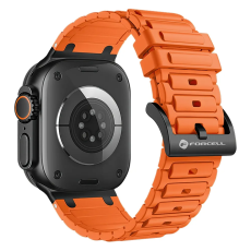 Forcell - Forcell Apple Watch (42/44/45/49) Armband Silikon - Orange