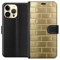 iSecrets - Pl&aring;nboksfodral till Apple iPhone 15 Pro Max med Gyllene Murstenar