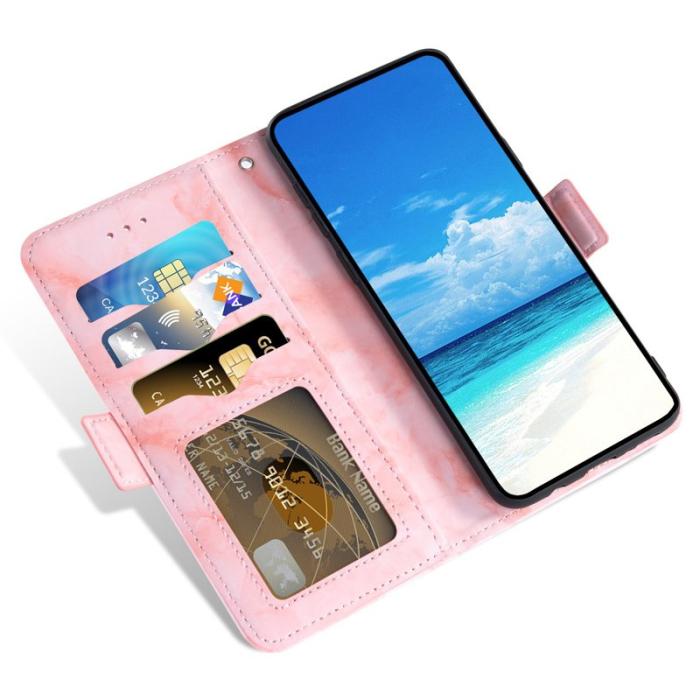 OEM - Mobilskal till Samsung Galaxy S26 Marmor Mönster Dubbel Magnetisk Lås - Rosa