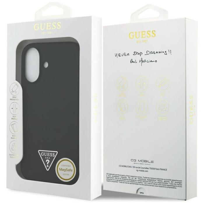 Guess - Guess iPhone 17 Mobilskal MagSafe Silikon Triangle Logo - Svart