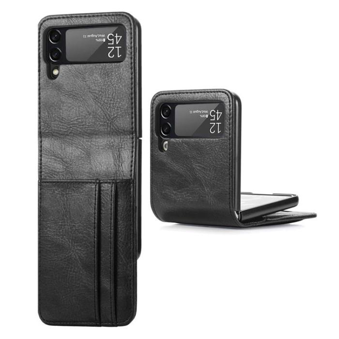 A-One Brand - Galaxy Z Flip 4 Plånboksfodral Portable Folding - Svart