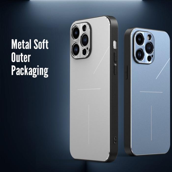 R-JUST - R-JUST RJ-52 Mobilskal till iPhone 15 Pro Aluminium + TPU Silver