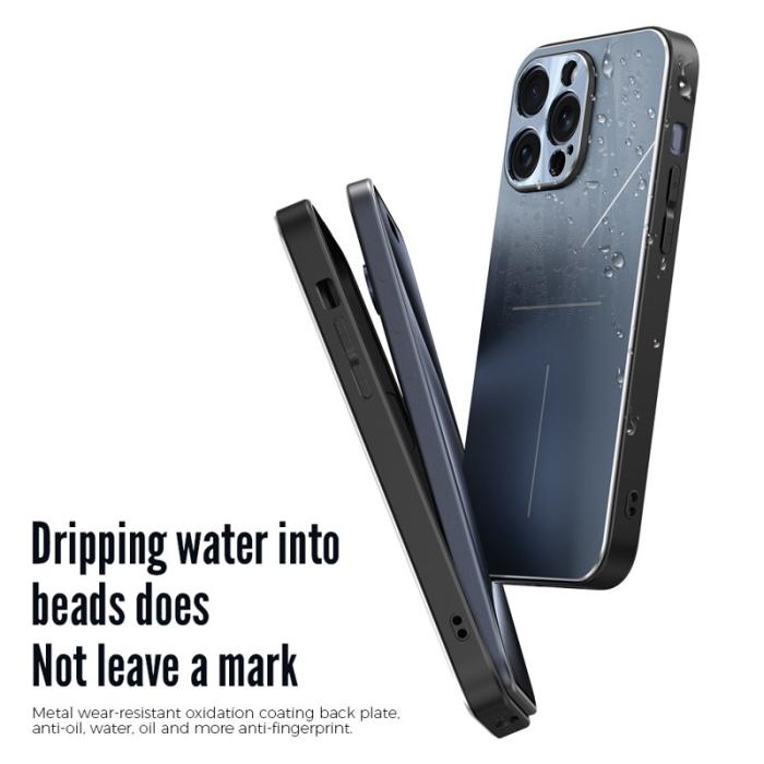R-JUST - R-JUST RJ-52 Mobilskal till iPhone 15 Pro Aluminium + TPU Silver