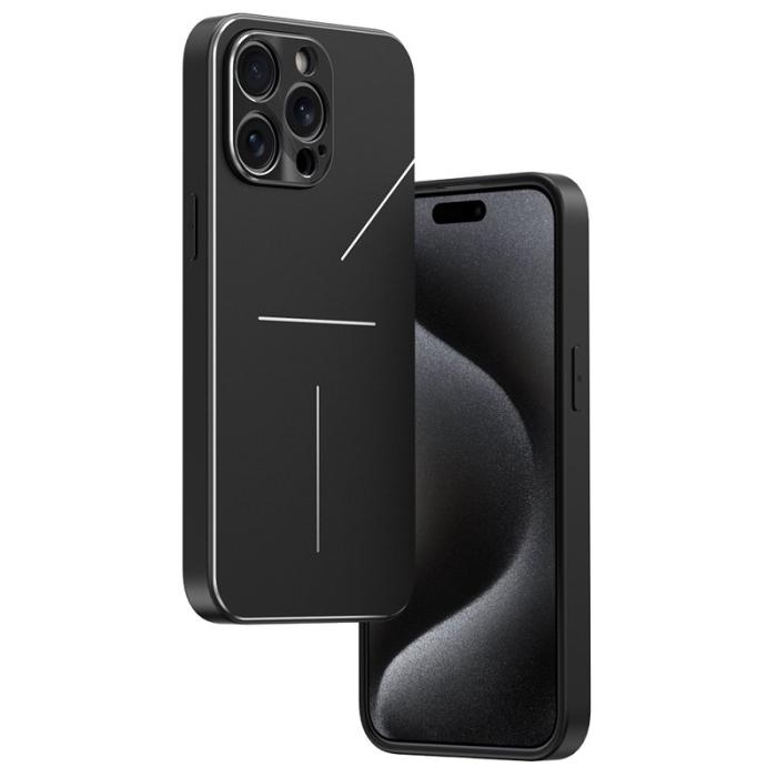R-JUST - R-JUST RJ-52 Mobilskal till iPhone 15 Pro Aluminium + TPU - Svart