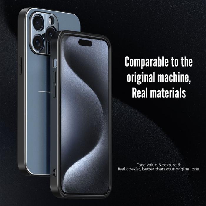 R-JUST - R-JUST RJ-52 Mobilskal till iPhone 15 Pro Aluminium + TPU - Svart