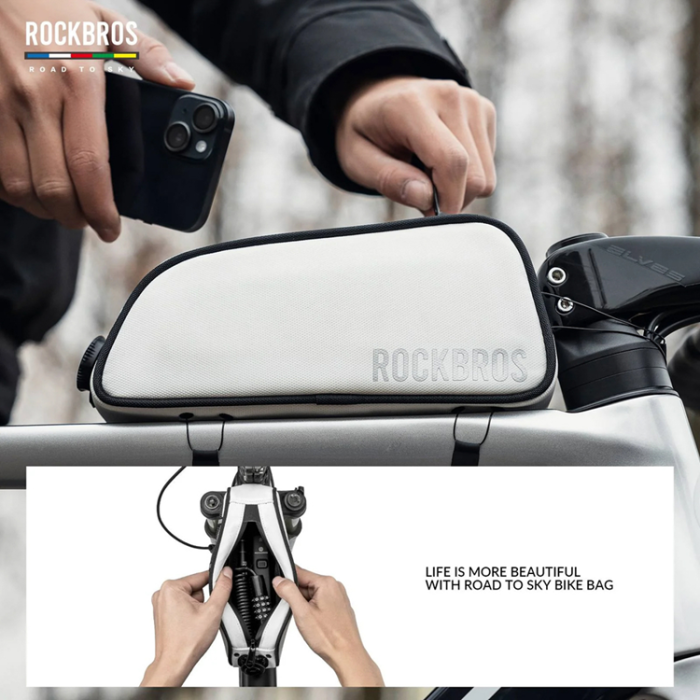 Rockbros - Rockbros Vattentät Cykelramväska 0.7L - Vit