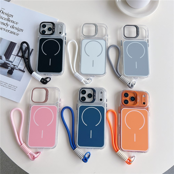 A-One Brand - iPhone 17 Pro Max Mobilskal MagSafe med Handrem Lens Kickstand