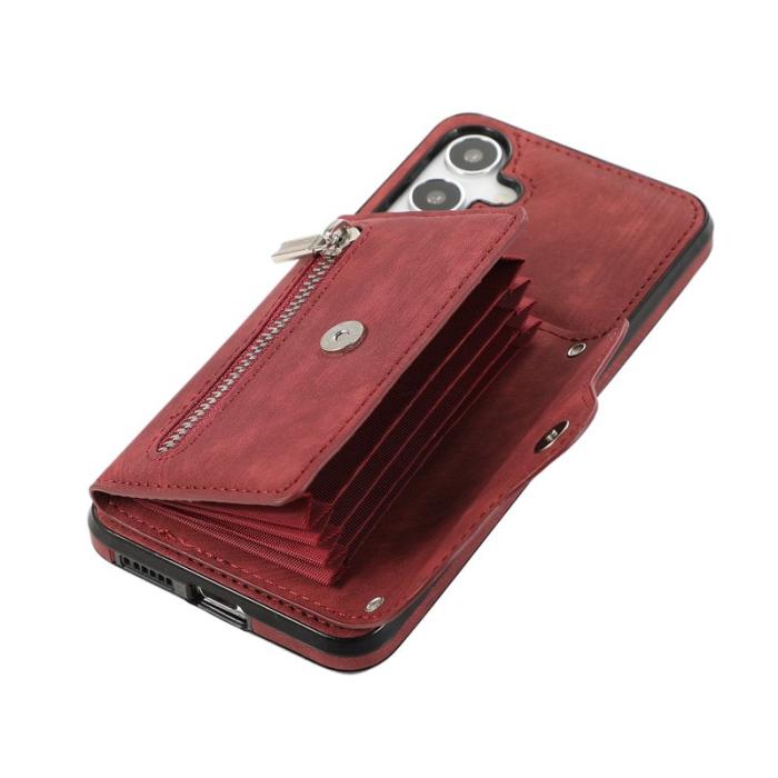 OEM - Mobilfodral för Samsung Galaxy S26 Plus Kickstand Kortfack - Röd