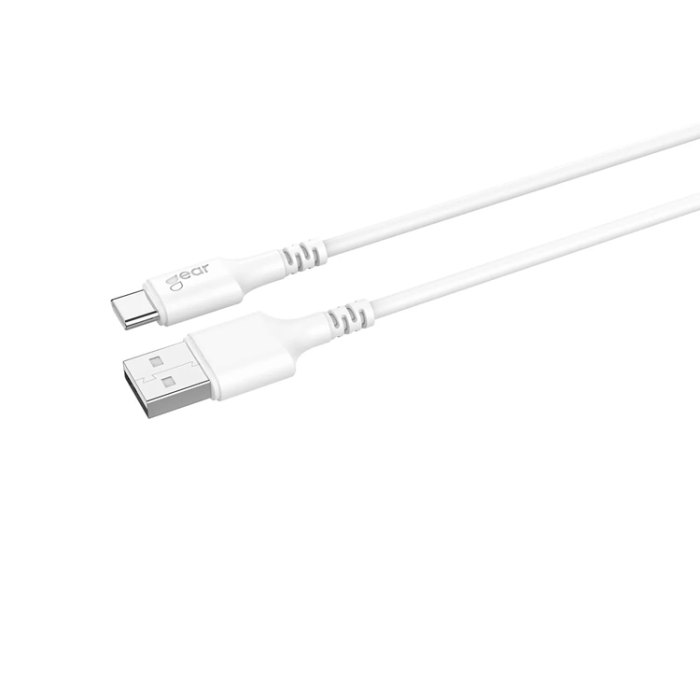 GEAR - GEAR Laddkabel USB-C till USB-A kabel 2.0 2m Vit gen2 Rund