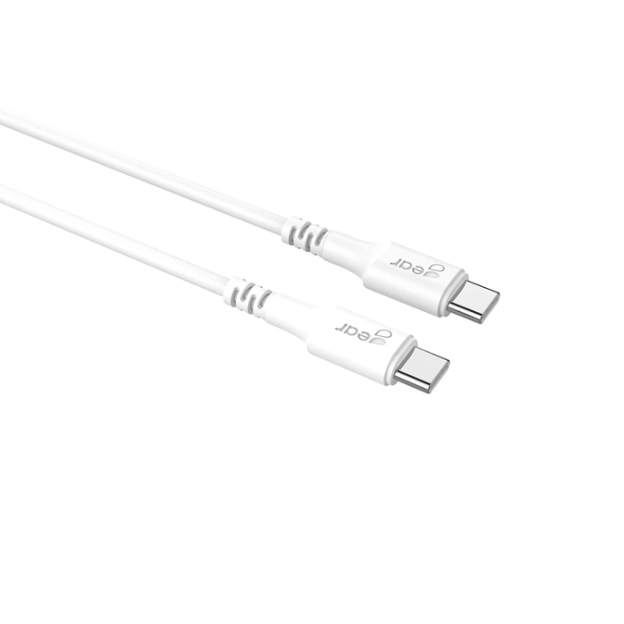 GEAR - GEAR USB-C till USB-C kabel 2.0 2m Vit Rund kabel