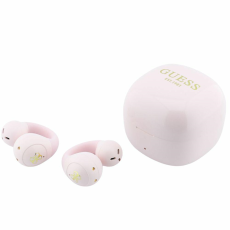 Guess - Guess Tr&aring;dl&ouml;s H&ouml;rlurar In-Ear Script Metal Logo - Rosa