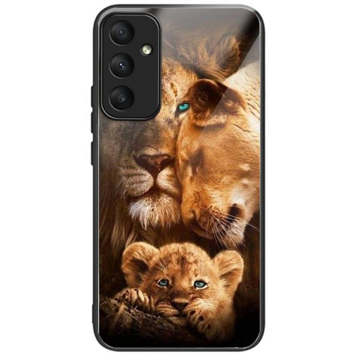 OEM - Mobilskal för Samsung Galaxy S26 Mönstertryck Härdat glas TPU - Lion Family