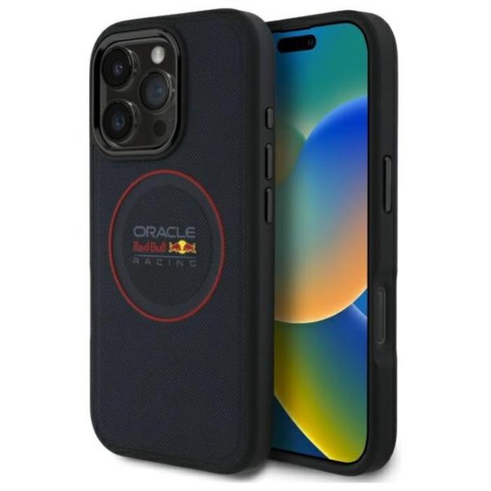 Red Bull - Red Bull iPhone 16 Pro Mobilskal MagSafe Läder Red Ring - Navy