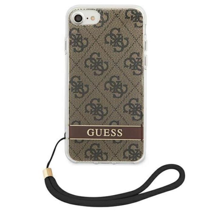 Guess - Guess iPhone 7/8/SE (2020/2022) Skal Print Strap - Brun