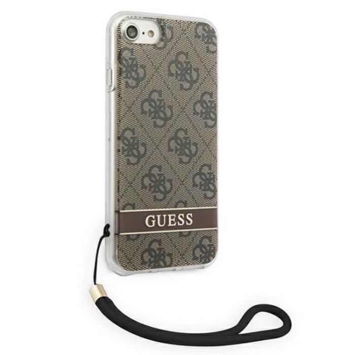 Guess - Guess iPhone 7/8/SE (2020/2022) Skal Print Strap - Brun