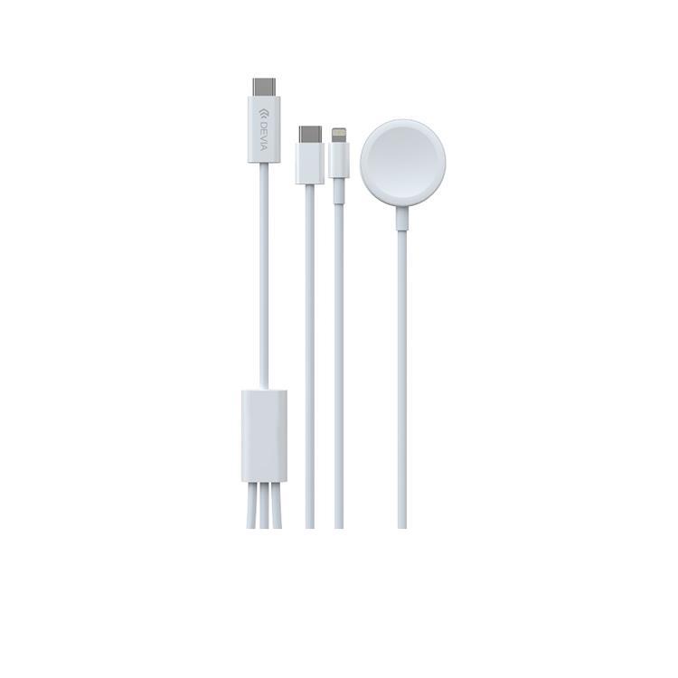 Devia 3in1 Apple Watch Laddare Med USB-C/Lightning Kabel Smart EA520 - Vit | 505295 | AlltMobil