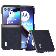 ABEEL - ABEEL Motorola Razr 40 Ultra 5G Pl&aring;nboksfodral i Bl&aring;tt &Auml;kta l&auml;der