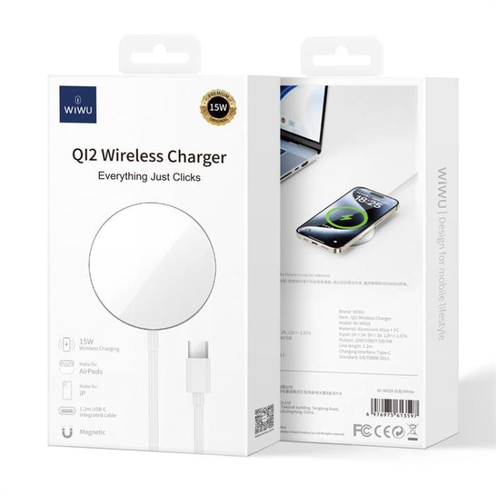 WIWU - WIWU Qi2 15W Trådlös Laddare - Vit