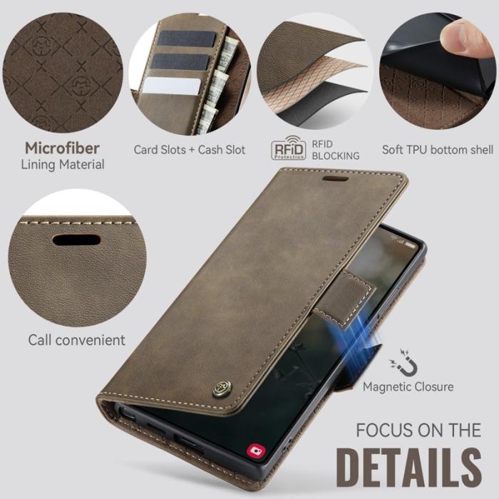Caseme - CASEME 033 Series Mobilskal till Samsung Galaxy S24 Ultra Kaffe