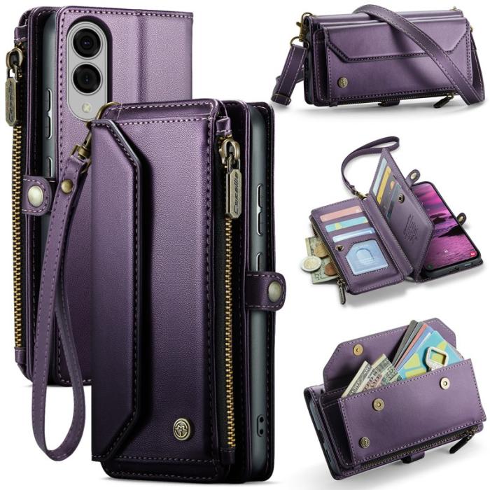Caseme - CASEME Plånboksfodral Konstläder för Samsung Galaxy S25 Edge - Lila