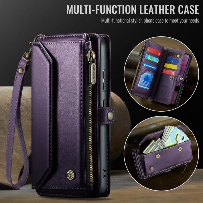 Caseme - CASEME Plånboksfodral Konstläder för Samsung Galaxy S25 Edge - Lila