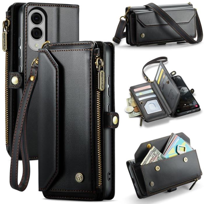 Caseme - CASEME Plånboksfodral Konstläder för Samsung Galaxy S25 Edge - Svart
