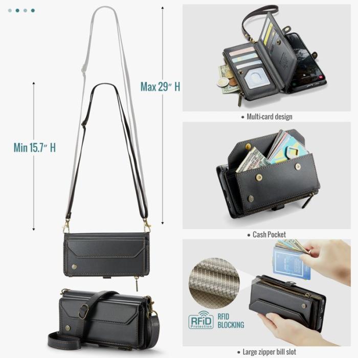 Caseme - CASEME Plånboksfodral Konstläder för Samsung Galaxy S25 Edge - Svart