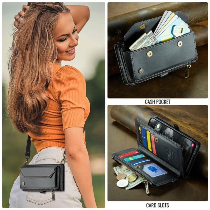 Caseme - CASEME Plånboksfodral Konstläder för Samsung Galaxy S25 Edge - Svart