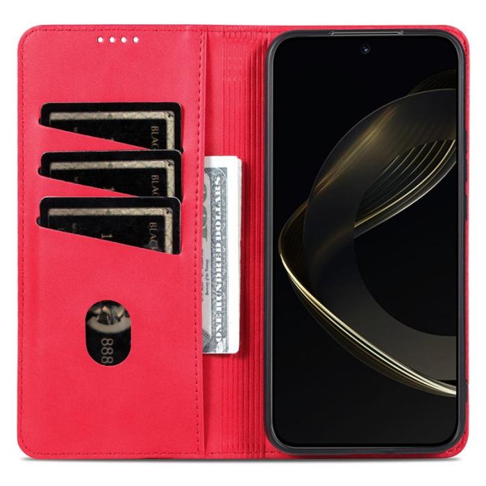 AZNS - AZNS Xiaomi 15 Pro Plånboksfodral Konstläder - Röd