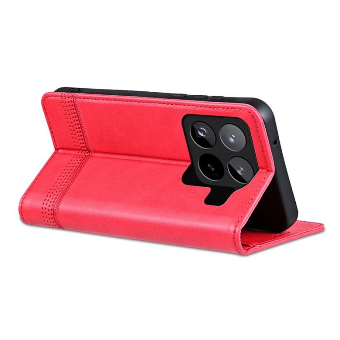 AZNS - AZNS Xiaomi 15 Pro Plånboksfodral Konstläder - Röd