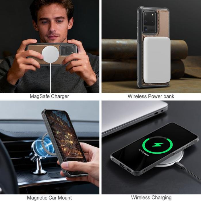 OEM - JEEHOOD Samsung Galaxy S20 Ultra Fodral Konstläder - Brun