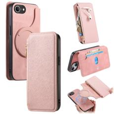 CASENEO - CASENEO iPhone 16e Pl&aring;nboksfodral Konstl&auml;der - Detachable - Rosa