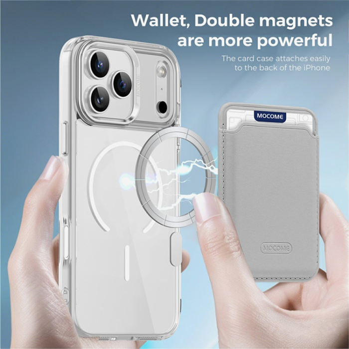 A-One Brand - iPhone 17 Pro Mobilskal MagSafe med Korthållare - Transparent