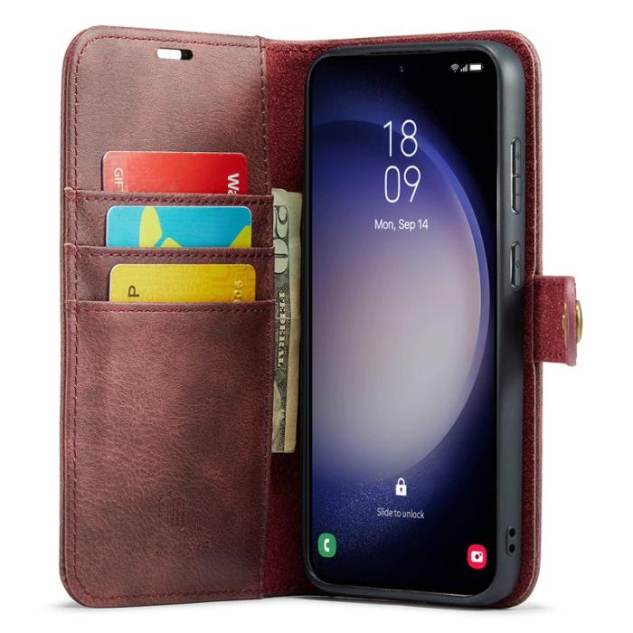 DG.MING - DG.MING Samsung Galaxy A56 5G Plånboksfodral Äkta läder Röd