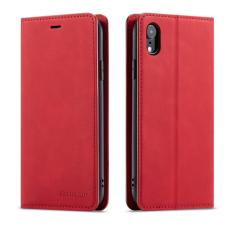 FORWENW - FORWENW iPhone XR Pl&aring;nboksfodral i Silkeslen Konstl&auml;der - R&ouml;d