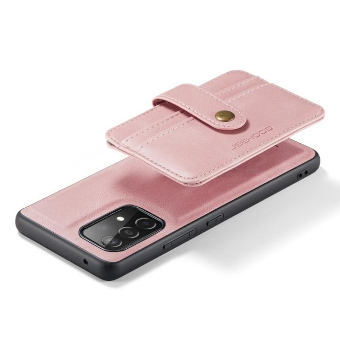 JEEHOOD - JEEHOOD Samsung Galaxy A52 4G/5G Plånboksfodral Konstläder Rosa