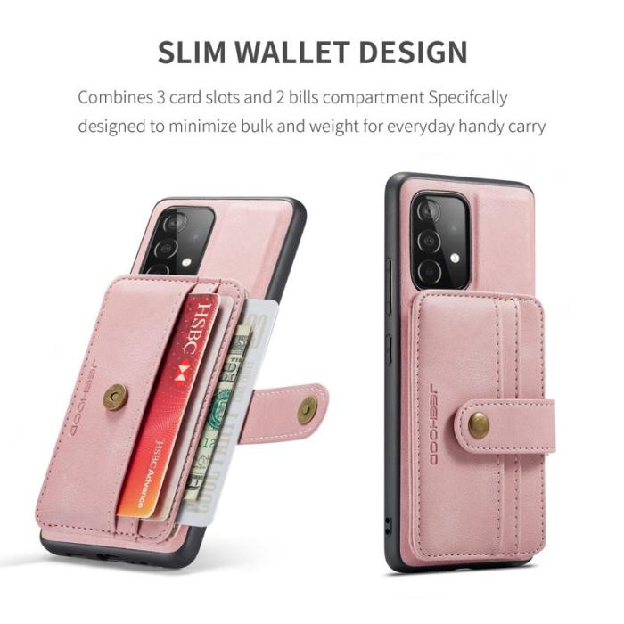 JEEHOOD - JEEHOOD Samsung Galaxy A52 4G/5G Plånboksfodral Konstläder Rosa